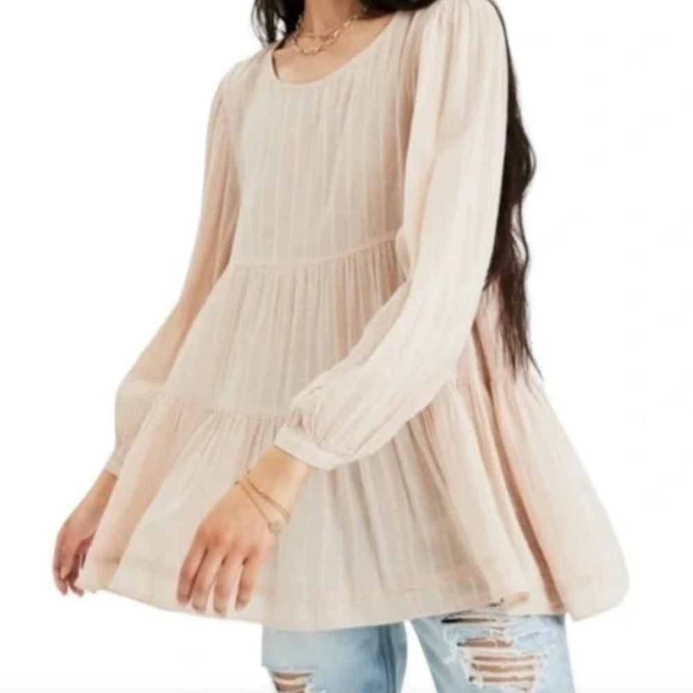 American Eagle Cream Babydoll Top